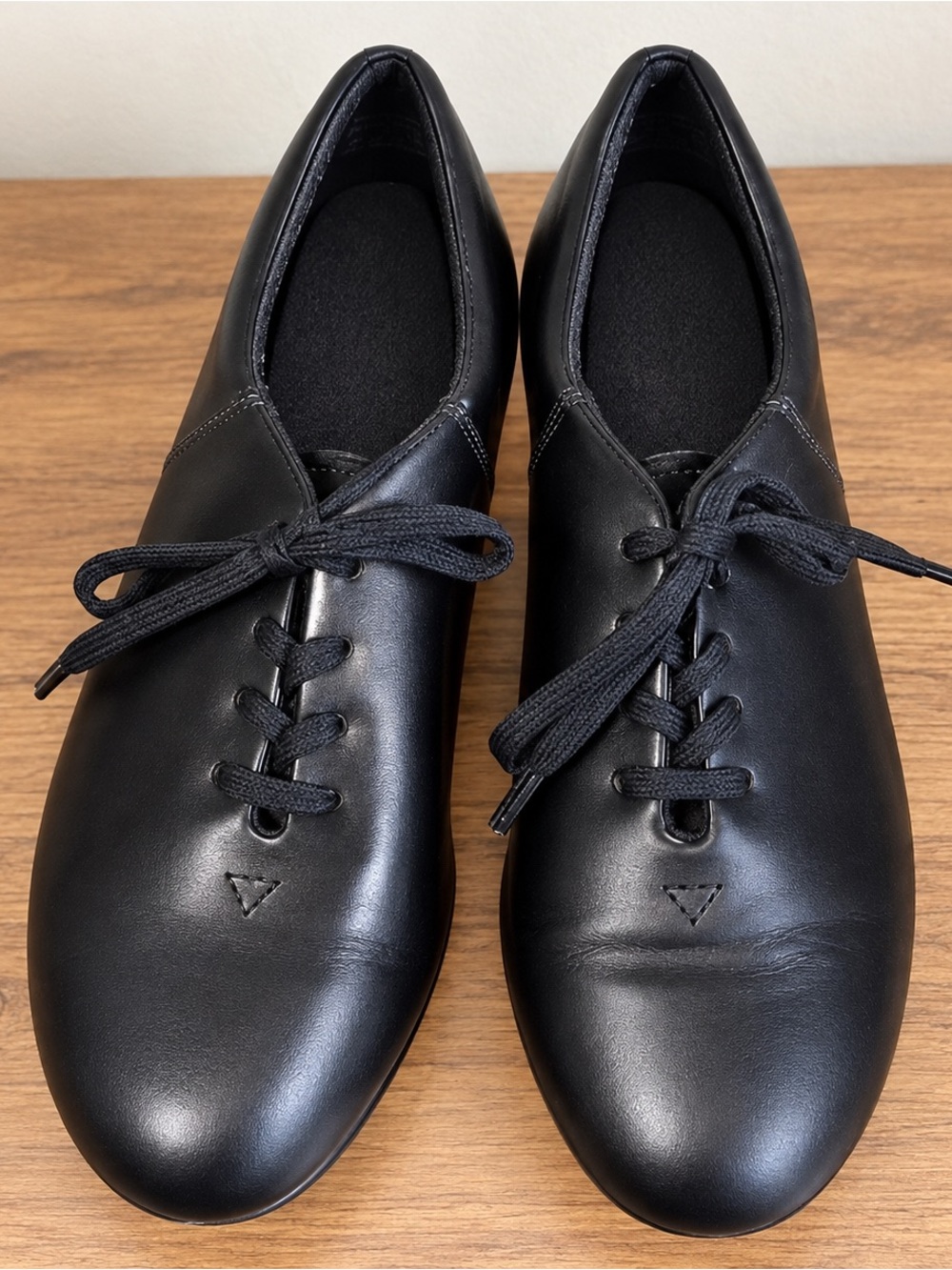 Capezio Black  Lace-Up Leather Tap Shoes